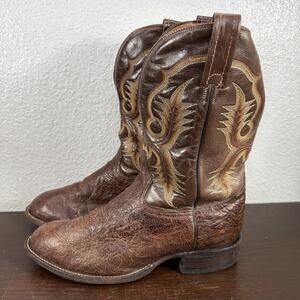 Tony Lama Boots Chocolate Brown Shrunken Shoulder CT2032 Size 9.5 EE